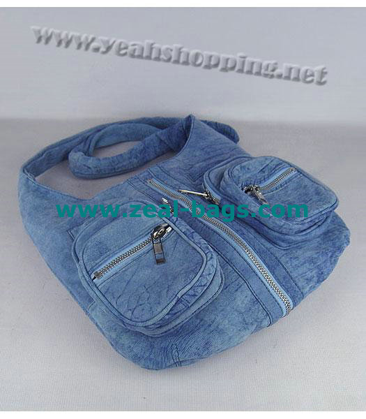 AAA Replica Alexander Wang Donna Hobo Should Bag Blue Lambskin - Click Image to Close